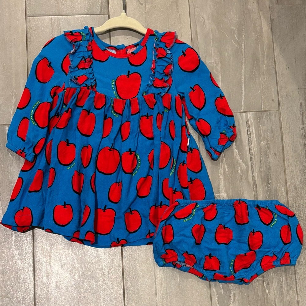 Stella McCartney Apple Print Baby Dress and Bloomers 3-6 Months
